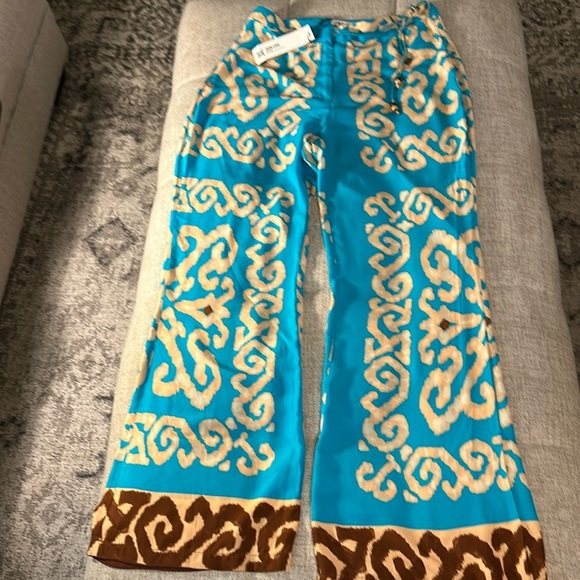 NWT ZARA FLOWING TROUSER SZ L 100% VISCOSE WIDE LEG PANT - Picture 2 of 12